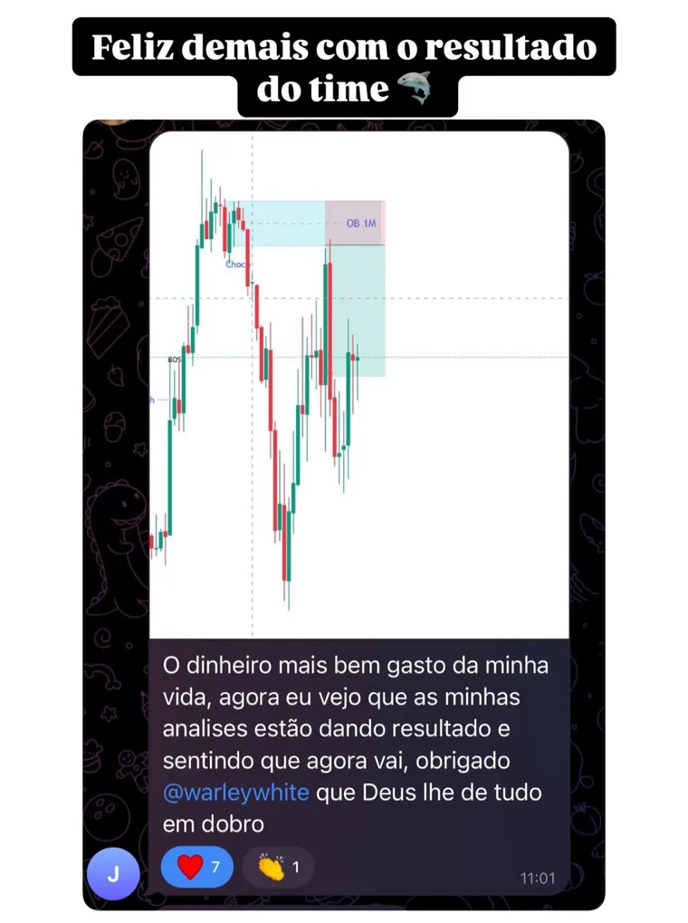 Print de depoimento de aluno da Shark Map School