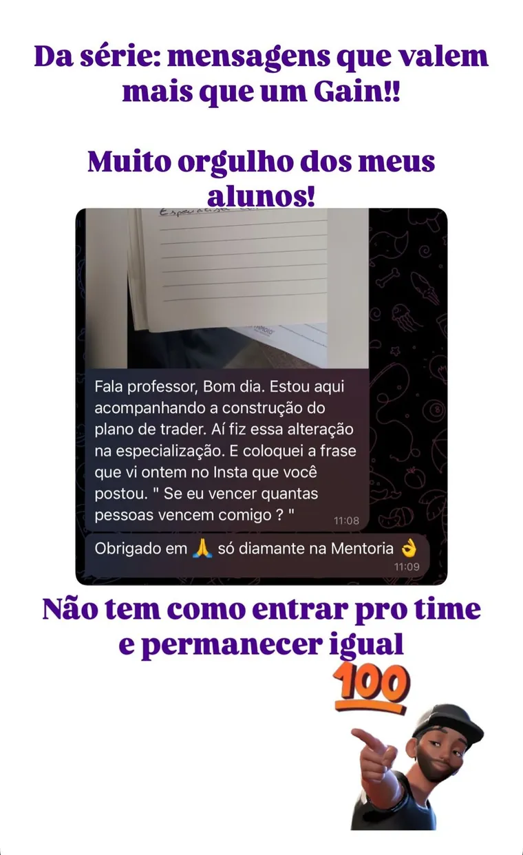 Print de depoimento de aluno da Shark Map School